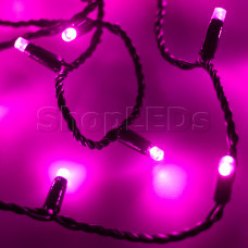 Светодиодная гирлянда ARD-STRING-CLASSIC-10000-BLACK-100LED-FLASH PINK (230V, 7W)